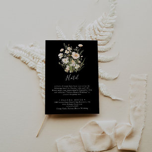 Classic Boho Blush Wildblume Black Hotel Begleitkarte