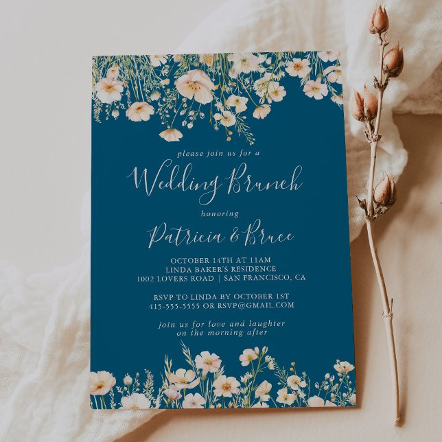 Classic Boho Blush Wildblume Wedding Brunch Einladung (Von Creator hochgeladen)