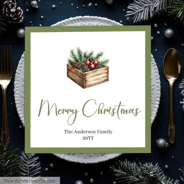 Classic Boho Scandinavian Christmas Tree Table  Serviette (Classic Boho Scandinavian Christmas Tree Table Napkins)