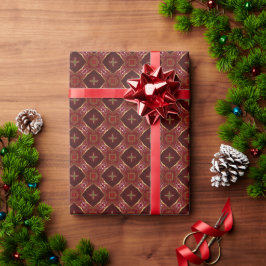 Classic Bordeaux Red & Gold 3 Stück Wrap Set Geschenkpapier