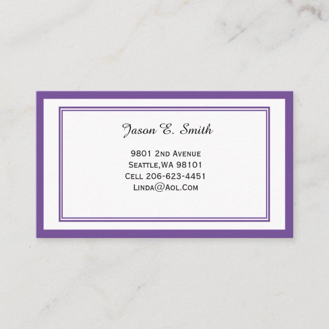 Classic Borded Business Calling Card Telefonnummerkarte (Vorderseite)