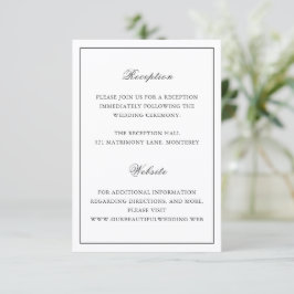 Classic Border Black and White Timeless Wedding Begleitkarte