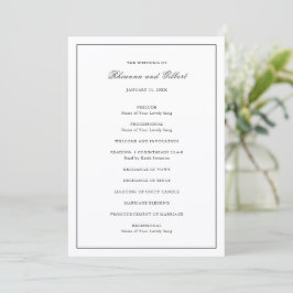 Classic Border Black and White Timeless Wedding Programm