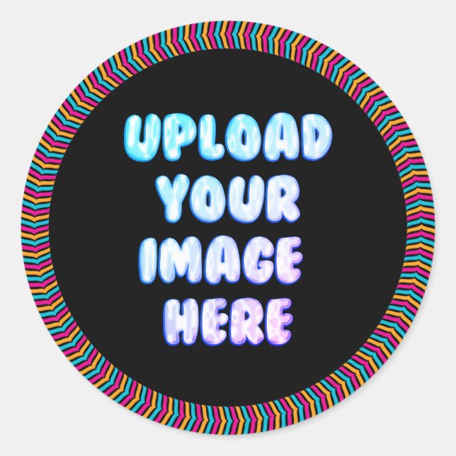 Classic Border Round Sticker with a Business Logo (Vorderseite)