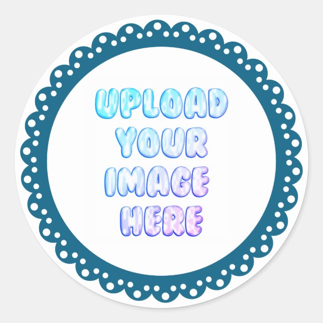 Classic Border Round Sticker with a Business Logo (Vorderseite)