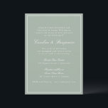 Classic Border Script Elegant Wedding Sage RSVP Einladung<br><div class="desc">This classic wedding invitation features a soft sage green background, refined serif typography, and an elegant double-line border. The formal wording and balanced layout create a timeless, traditional feel while the muted color palette keeps it fresh and modern. Perfect for couples planning a garden, estate, or classic ceremony with a...</div>