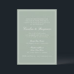 Classic Border Script Elegant Wedding Sage RSVP Einladung<br><div class="desc">This classic wedding invitation features a soft sage green background, refined serif typography, and an elegant double-line border. The formal wording and balanced layout create a timeless, traditional feel while the muted color palette keeps it fresh and modern. Perfect for couples planning a garden, estate, or classic ceremony with a...</div>
