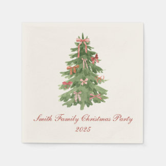 Classic Bow Tree Family Christmas Party Holiday Serviette