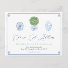 Classic Boxwood Ginger Jar Adressenänderung Ankündigungspostkarte