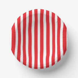 Classic Bright Red and White Striped 7" Pappteller