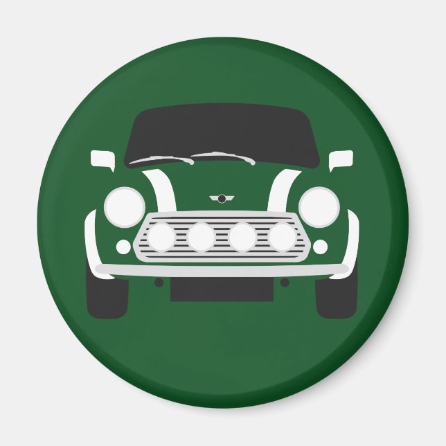 Classic British Racing Green Mini Car Magnet (Vorne)