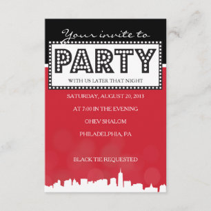 CLASSIC BROADWAY Bar Bat Mitzvah Empfang Card Begleitkarte
