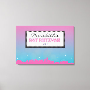 CLASSIC BROADWAY Bar Bat Mitzvah Sign in Board Leinwanddruck