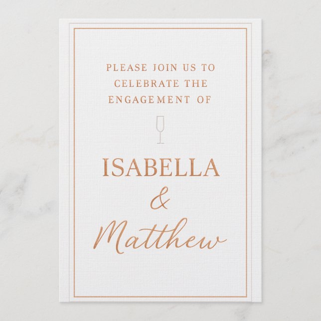 Classic Bronze Accents Couple Party Invite Einladung (Vorderseite)