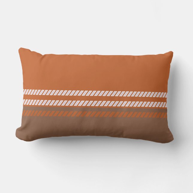 Classic Brown and Orange with Stripes Throw Pillow Lendenkissen (Vorderseite)