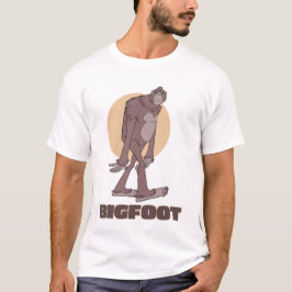Classic Brown on Orange Grumpy Bigfoot Walking T-Shirt