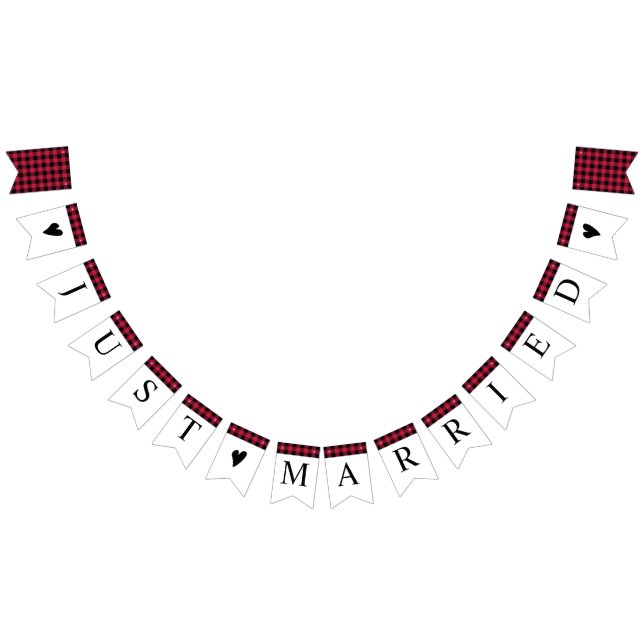 Classic Buffalo Kariert Karo Black Red Wimpelkette (Alle)