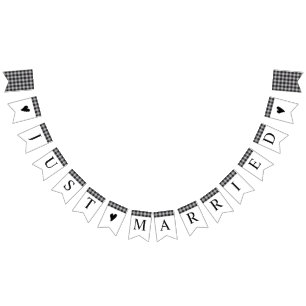 Classic Buffalo Karierter Karo Schwarz-weiß Weddin Wimpelkette