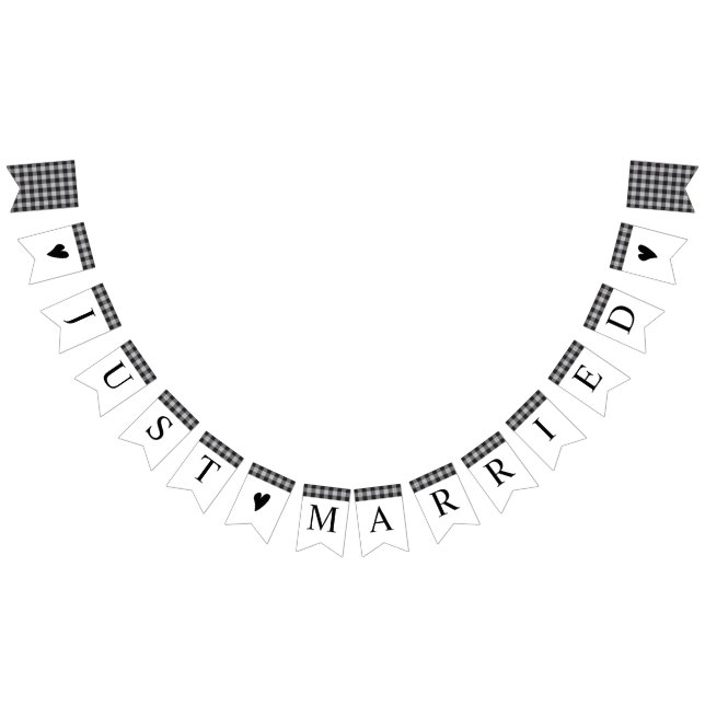 Classic Buffalo Karierter Karo Schwarz-weiß Weddin Wimpelkette (Alle)