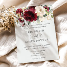 Classic Burgund Ivory Floral Wedding