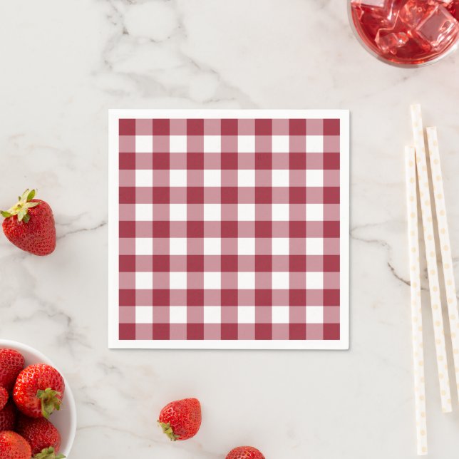 Classic Burgundy Gingham Karo Pattern Serviette (Beispiel)