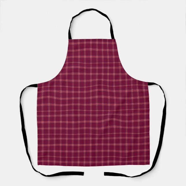 Classic Burgundy Tartan Kariertes Geschenk Schürze (Vorderseite)