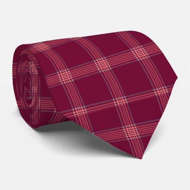 Classic Burgundy Tartan Plaid Gift Krawatte (Gerollt)