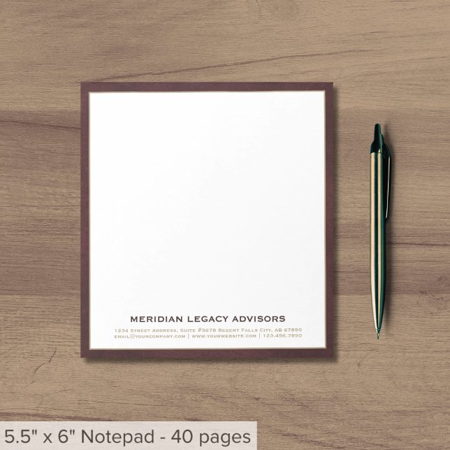 Classic Burgundy und Gold Business Notepad Notizblock (Von Creator hochgeladen)