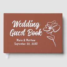 Classic Burnt Orange Blumenstrauß Foil Guestbook