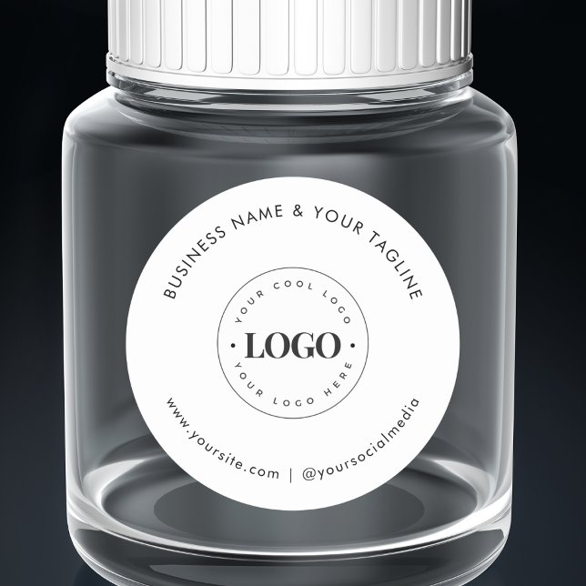 Classic Business Company Custom Logo Social Media Runder Aufkleber (Von Creator hochgeladen)