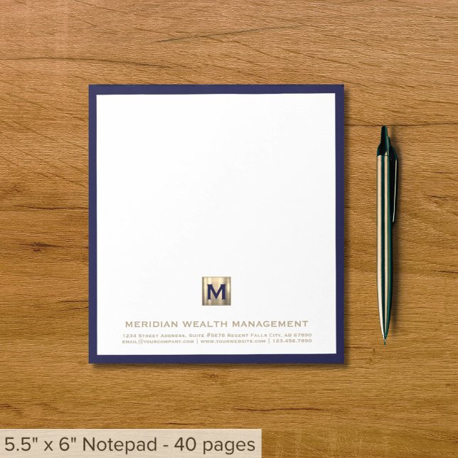 Classic Business Notepad mit Company Monogram Notizblock (Von Creator hochgeladen)