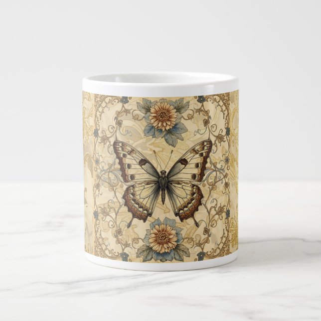 Classic, Butterfly and Florals Garden Pattern  Jumbo-Tasse (Vorderseite)