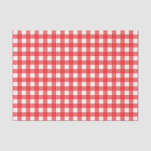 Classic Cafe Red Gingham Checked Pattern Seidenpapier
