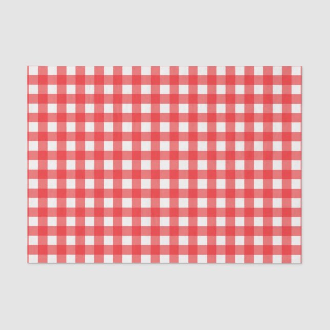 Classic Cafe Red Gingham Checked Pattern Seidenpapier (Vorderseite)
