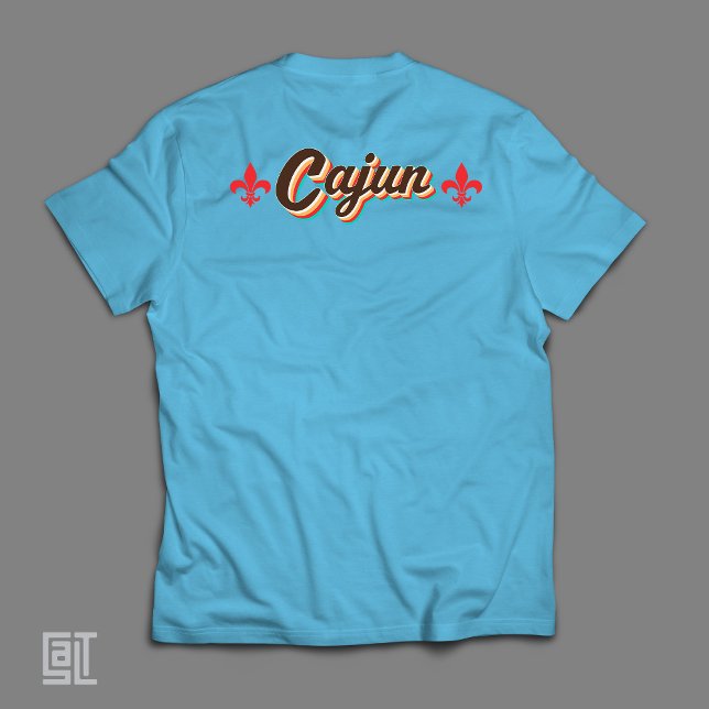 Classic Cajun Fleur-de-lis Retro Rücken Vintag T-Shirt (Von Creator hochgeladen)