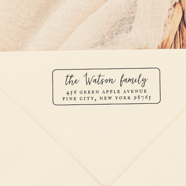 Classic Caligraphy Family Framed Return Address Gummistempel (Von Creator hochgeladen)