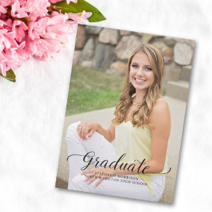 Classic Calligraphy 2023 Foto Graduation Party Einladung