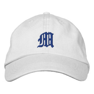 Classic Calligraphy Blue Monogram Bestickte Kappe