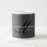 Classic Calligraphy Monogram Wedding Gray