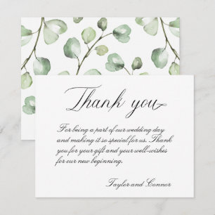 Classic Calligraphy Wedding Dankeschön Card Dankeskarte