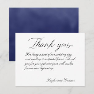 Classic Calligraphy Wedding Dankeschön Card Dankeskarte