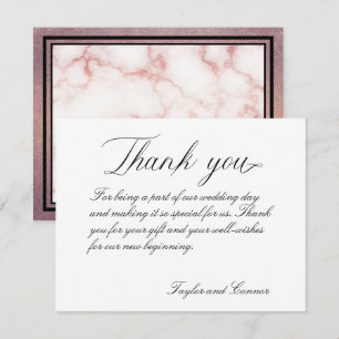 Classic Calligraphy Wedding Dankeschön Card Dankeskarte