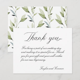 Classic Calligraphy Wedding Dankeschön Card Dankeskarte