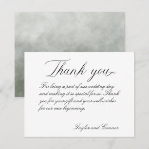 Classic Calligraphy Wedding Dankeschön Card Dankeskarte