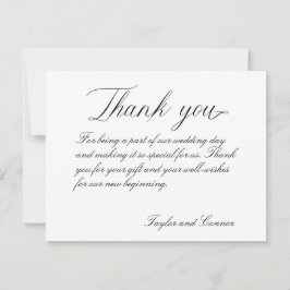 Classic Calligraphy Wedding Dankeschön Card Dankeskarte