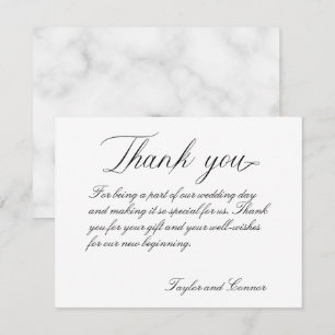 Classic Calligraphy Wedding Dankeschön Card Dankeskarte