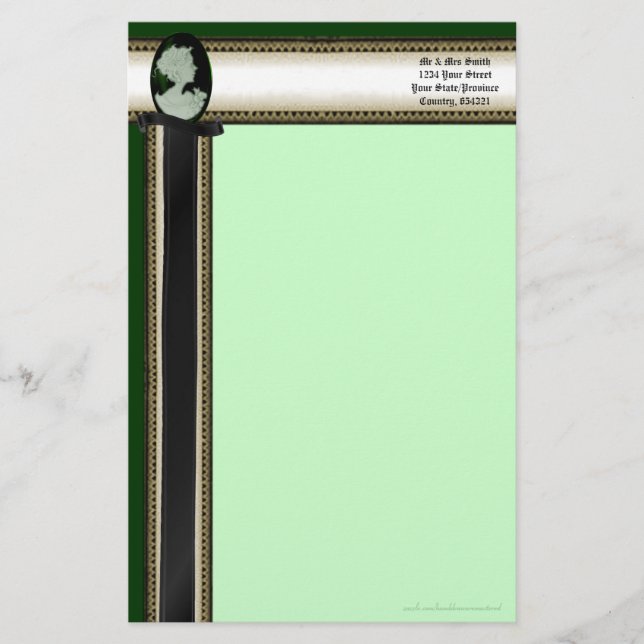Classic Cameo (Jade/Green) Briefpapier (Vorderseite)