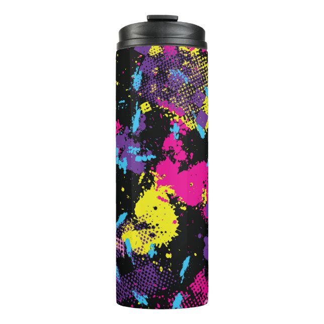 Classic Camouflage: Nahtloses Vintages Muster Thermosbecher (Vorderseite)