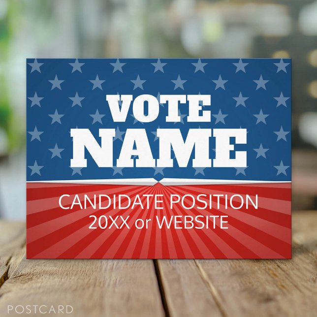 Classic Campaign - Ikonische Sterne Streifen rot b Postkarte (Custom Campaign Postcard)