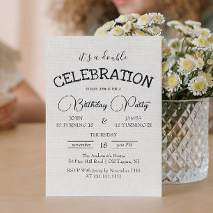 Classic Canva Double Birthday Party Einladung